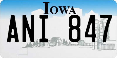 IA license plate ANI847