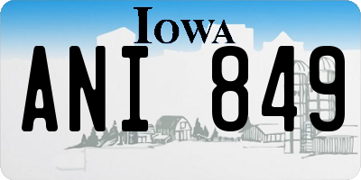 IA license plate ANI849