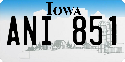 IA license plate ANI851