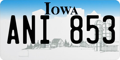 IA license plate ANI853