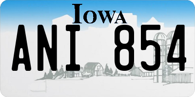 IA license plate ANI854