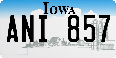 IA license plate ANI857
