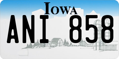 IA license plate ANI858