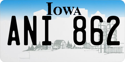 IA license plate ANI862