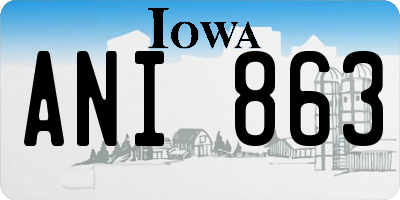 IA license plate ANI863