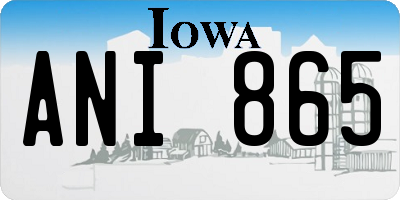 IA license plate ANI865