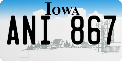 IA license plate ANI867