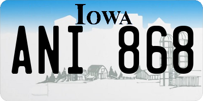 IA license plate ANI868