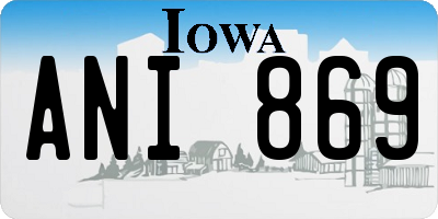 IA license plate ANI869