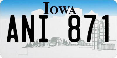 IA license plate ANI871