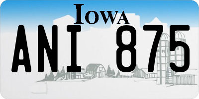 IA license plate ANI875