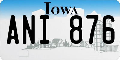 IA license plate ANI876
