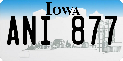 IA license plate ANI877