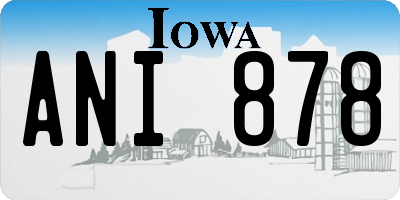 IA license plate ANI878