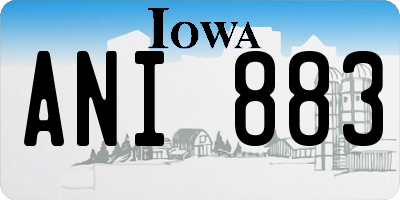IA license plate ANI883
