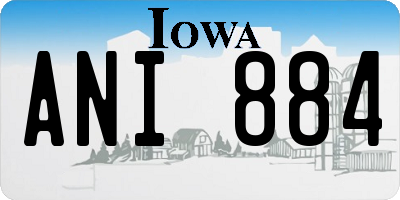 IA license plate ANI884