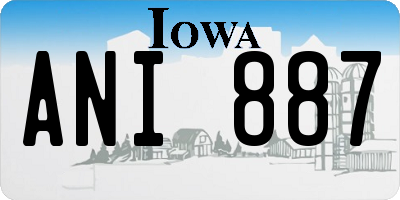 IA license plate ANI887
