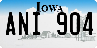 IA license plate ANI904