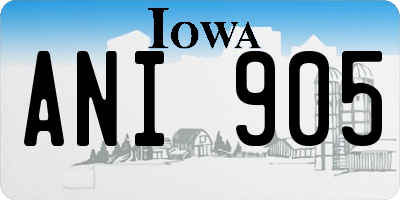 IA license plate ANI905