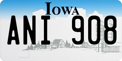 IA license plate ANI908