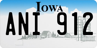 IA license plate ANI912