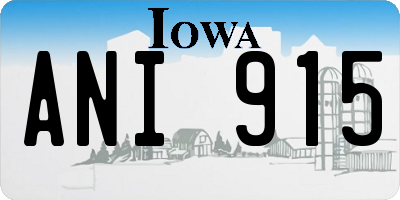 IA license plate ANI915