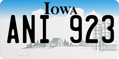 IA license plate ANI923