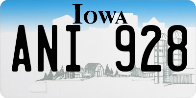 IA license plate ANI928