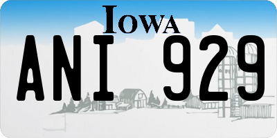 IA license plate ANI929