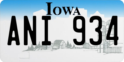 IA license plate ANI934