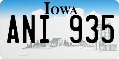 IA license plate ANI935