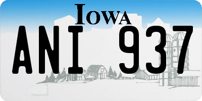IA license plate ANI937