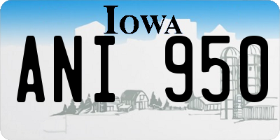 IA license plate ANI950