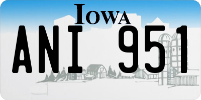 IA license plate ANI951