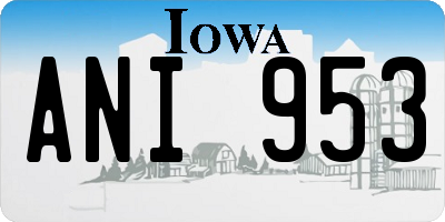 IA license plate ANI953
