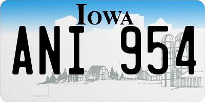 IA license plate ANI954