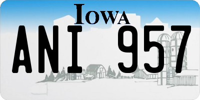 IA license plate ANI957