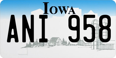IA license plate ANI958