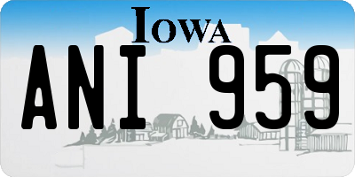 IA license plate ANI959