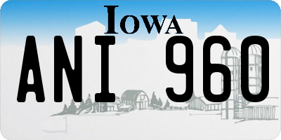 IA license plate ANI960