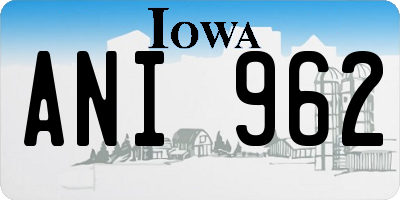 IA license plate ANI962