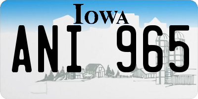 IA license plate ANI965