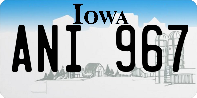 IA license plate ANI967