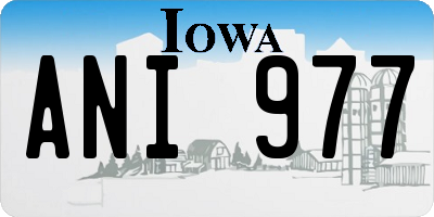 IA license plate ANI977