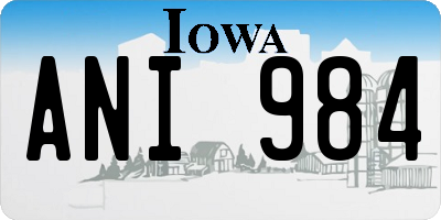 IA license plate ANI984