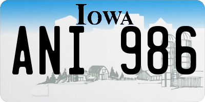 IA license plate ANI986