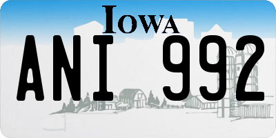 IA license plate ANI992