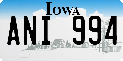 IA license plate ANI994