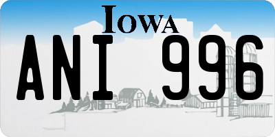 IA license plate ANI996