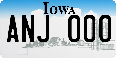 IA license plate ANJ000